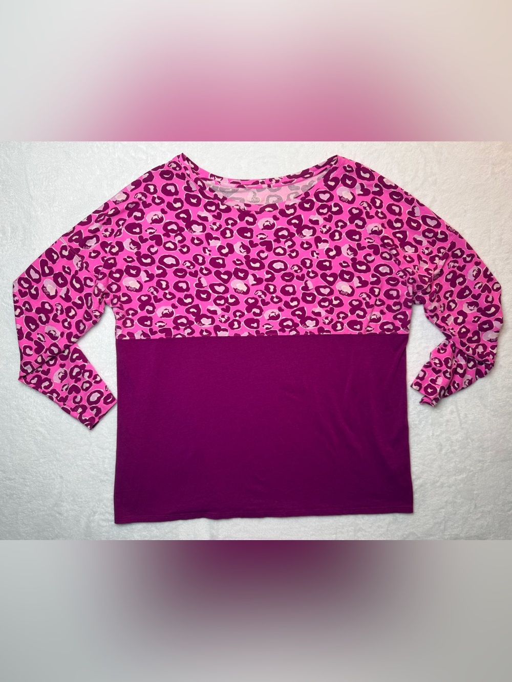 Lilly Pulitzer Finn Luxletic Long Sleeve Top Don’t Be A Cheeta Sz XXL Pink Shirt